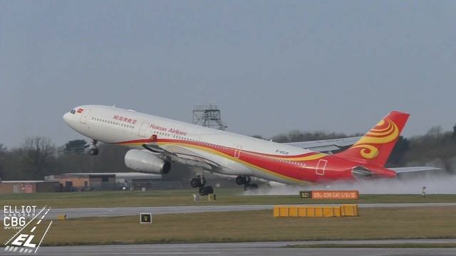 Hainan Airlines Airbus A330-300 Take Off at Manchester Airport смотреть онлайн