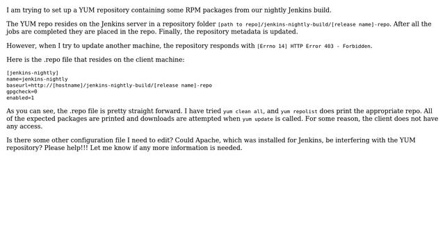 DevOps & SysAdmins: yum repo responding with [Errno 14] HTTP Error 403 - Forbidden (2 Solutions!!) смотреть онлайн