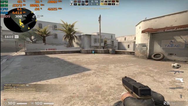 CS: GO RTX 3060 + Ryzen 5 5600G Competitive DUST 2 2023 смотреть онлайн