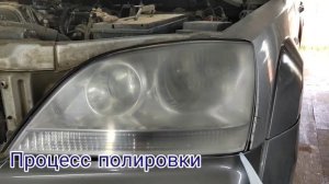 Город Братск. DENAUTO BRATSK. Полировка фар автомобиля Киа Соренто с нанесением керамики