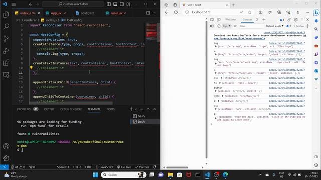 Creating a Simplified Version of React Dom | Custom React Renderer смотреть онлайн