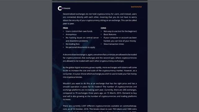Полный обзор проекта COINWARE Exchange (CWT) смотреть онлайн