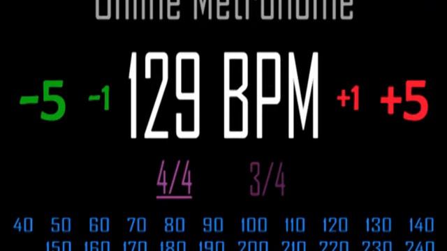 Metronomo Online - Online Metronome - 129 BPM 4/4 смотреть онлайн