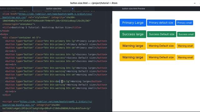 Bootstrap 5: Button Size смотреть онлайн