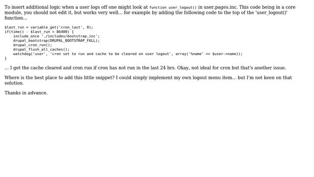 Drupal: Where is the best place to insert additional logout functionality? (2 Solutions!!) смотреть онлайн
