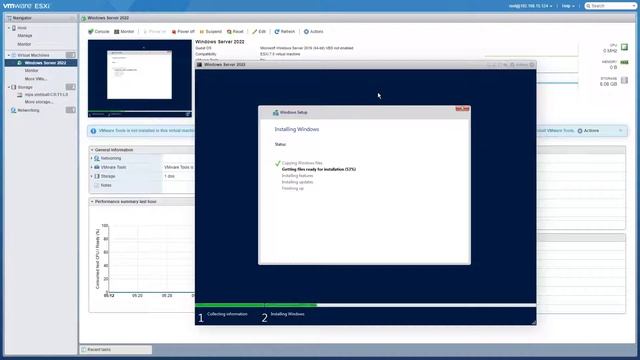 Installing Windows Server 2022 on ESXi 7.0 смотреть онлайн
