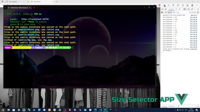 Vue App Size Selector Demo Running смотреть онлайн