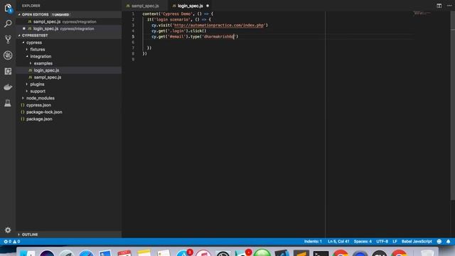 Cypress - Login Scenario with debugging feature смотреть онлайн