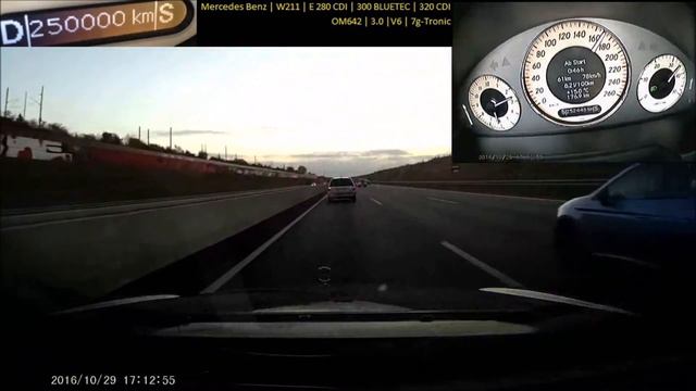 Mercedes Benz | W211 | E280 E300 E320 CDI | Vmax 240 km/h - German Interstate high speed cruise смотреть онлайн