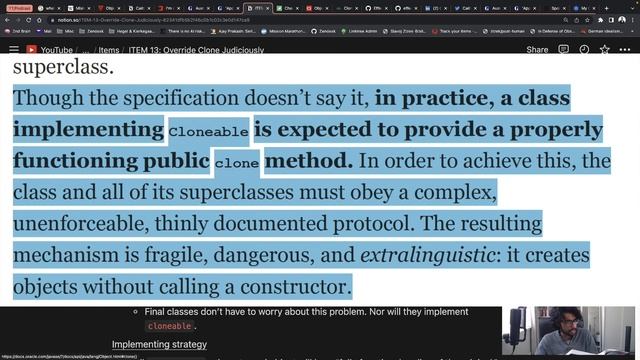 Effective Java By Joshua Bloch Item 13: Override Clone Judiciously (Part 1) смотреть онлайн
