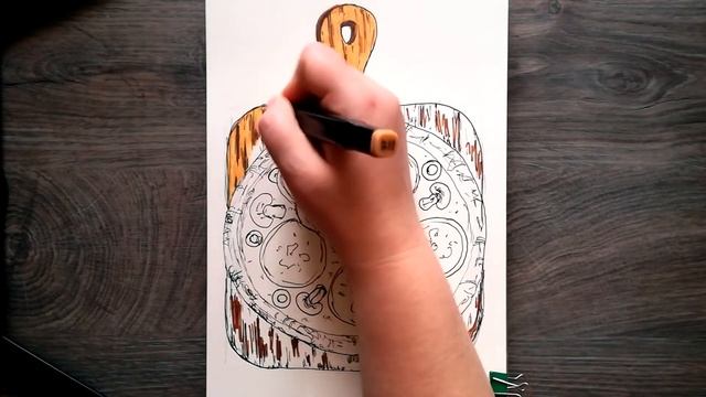 ПИЦЦА НА ДОСКЕ | Скетчинг маркерами для начинающих смотреть онлайн