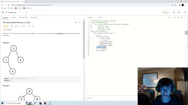 Simple Leetcode Solution - 230 (Kth Smallest Element in a BST) - Python смотреть онлайн