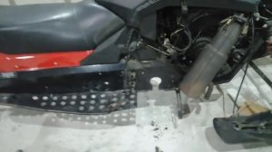 снятие гусеницы и увеличение скорости на снегоходе тикси.