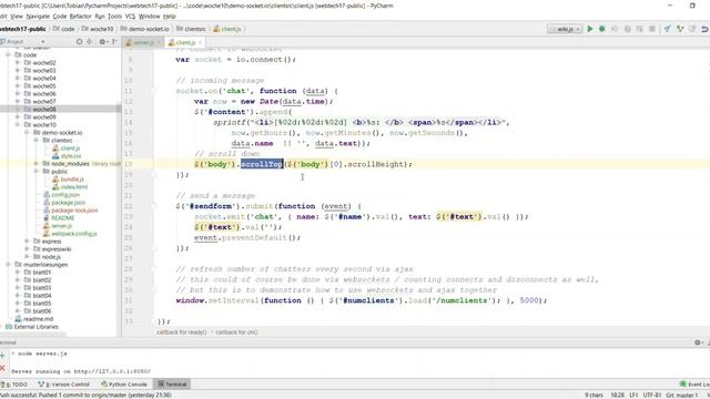 Web-Technologien, Server asynchron #07: Beispiel - Chat-Server mit socket.io смотреть онлайн