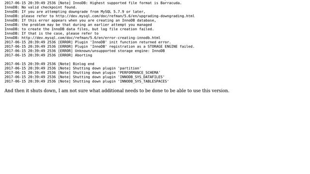 DevOps & SysAdmins: Mysql downgraded from 5.7 to 5.6, and now it stops immediately after startup смотреть онлайн