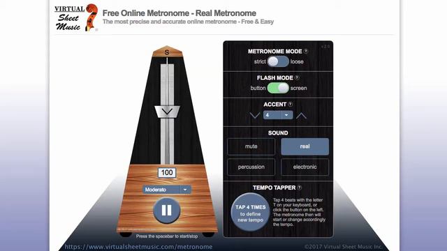 Video Metronome - 100 BPM (Beats Per Minute) 4/4 - Metronome Click Track смотреть онлайн