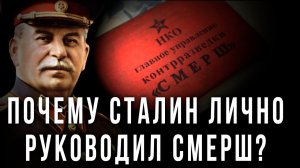 Почему Сталин лично руководил СМЕРШ. Александр Зданович