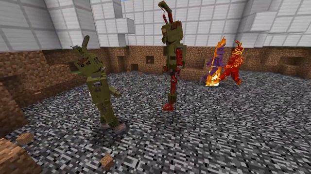 СПРИНГТРАП vs ТОКСИЧНЫЙ СПРИНГТРАП vs СКРАПТРАП vs ОГНЕННЫЙ СПРИНГТРАП в Майнкрафт МАЙНКРАФТ фнаф смотреть онлайн