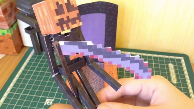 Бумажный Minecraft: Мутант скелет-иссушитель с головой тыквы