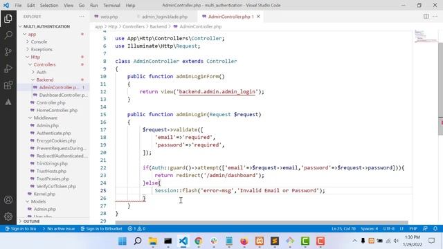 Laravel 8 Multi Authentication System Bangla | Admin Login With Validation | Part 05 смотреть онлайн