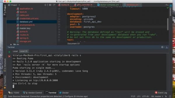 Запускаем PostgreSQL в Docker container для Ruby on Rails приложения