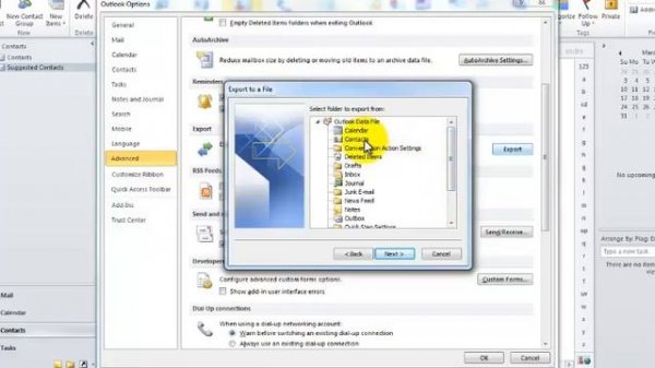 Export Outlook 2010 Contacts & AutoComplete Cache