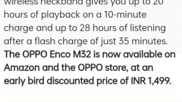 oppo Enco M32... Wireless Neckband?in oppo store⚡10 minutes charging time ?..#oppoencom32 смотреть онлайн