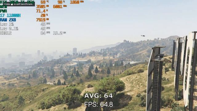 GTA 5 | RTX 3050 Ti + i7 11800H | FPS Benchmark смотреть онлайн