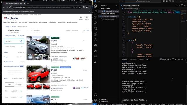 How to scrape AutoTrader with Python and Selenium to search for multiple makes and models смотреть онлайн