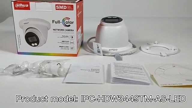 Dahua 4MP POE IP Camera IPC-HDW3449TM-AS-LED H.265 Built-in Mic Full-Color  WizSense  Dome Camera