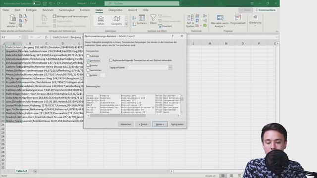 Semikolon (Strichpunkt) IN SPALTEN UMWANDELN (CSV, Tabstopp) - Excel Grundlagen Tutorial & Anleitun смотреть онлайн