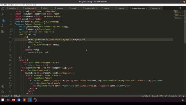 Django ReactJs LMS #89 | Show courses according to category | Learn Django ReactJs RESTApi смотреть онлайн