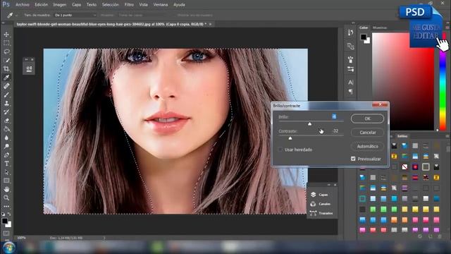 PHOTOSHOP CC TUTORIAL CAMBIAR COLOR DE PELO RUBIO A NEGRO смотреть онлайн