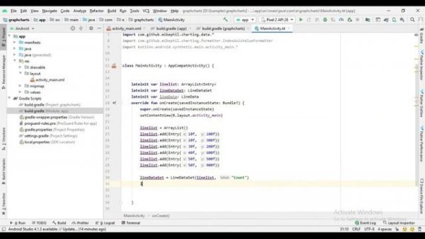 [Part 1] Line chart in android | MPAndroidChart tutorial | Game App Studio | Android Tutorials