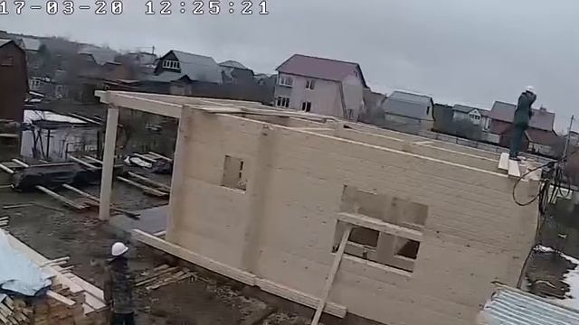 Запись с веб-камеры: строительство дома из профилированного бруса смотреть онлайн