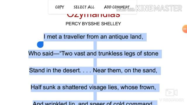 Ozymandias poem written by great romantic poet PERCY BYSSHE SHELLEY.. смотреть онлайн