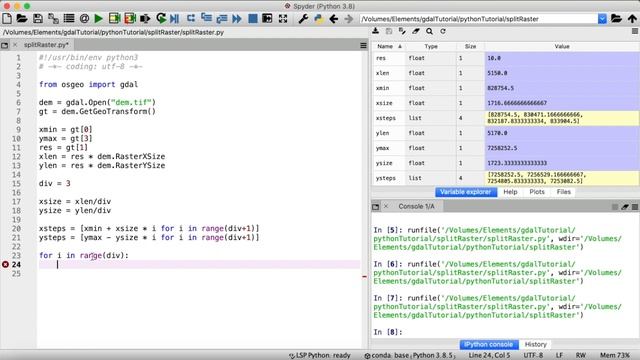 Splitting raster data into equal pieces with GDAL in Python смотреть онлайн