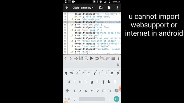 Simple PYTHON A.I. using a phone | aman's tutorial's смотреть онлайн
