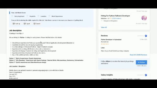 WIPRO IS HIRING PYTHON DEVELOPER | WIPRO Recruitment 2022 | Python jobs 2022 | job vacancy 2022 смотреть онлайн