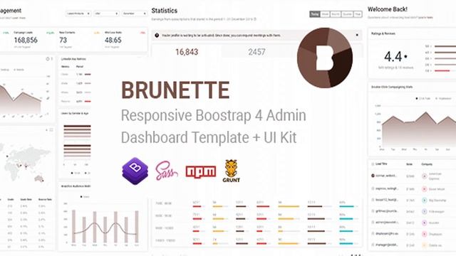 Brunette - Responsive Bootstrap 4 Admin & Powerful UI Kit | Themeforest Website Templates and Theme смотреть онлайн