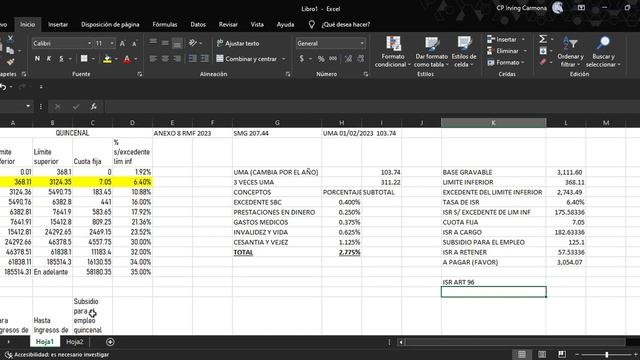 Cálculo de Nómina 2023 Excel (Desde cero) смотреть онлайн