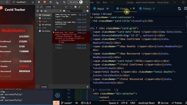 ReactJs Covid Tracker with Context Global State Manager смотреть онлайн