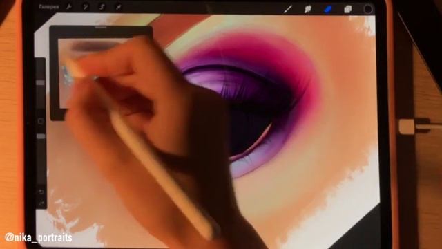 Рисуем глаз в Procreate | Урок Nika Portraits смотреть онлайн