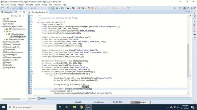 Age Calculator Application in Java Using Swing GUI смотреть онлайн