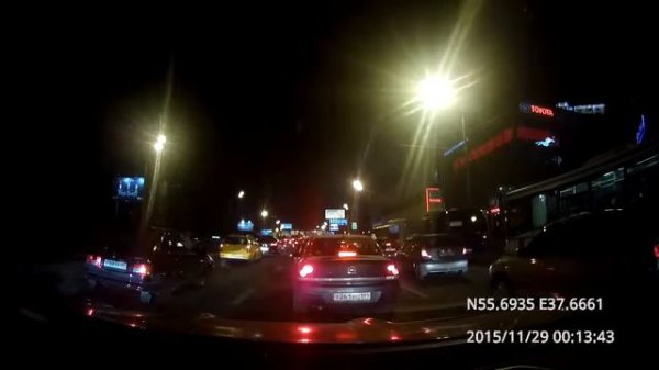 Печатники - Бирюлёво-Восточное 28-29/11/2015 (timelapse 4x)