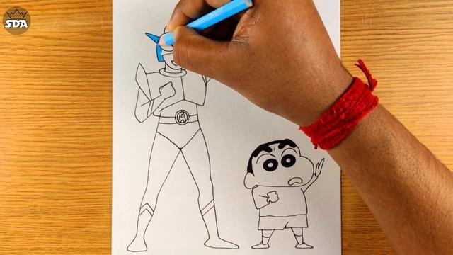 How to draw Shinchan and Action Kamen from Crayon Shinchan easy step by step @SDA64 смотреть онлайн