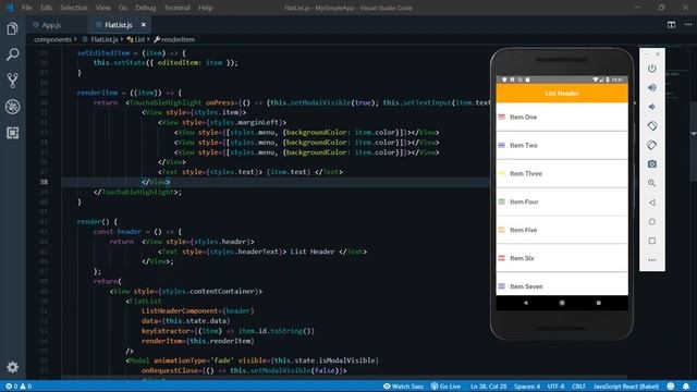 React Native editable FlatList – How to edit item data in a List? смотреть онлайн