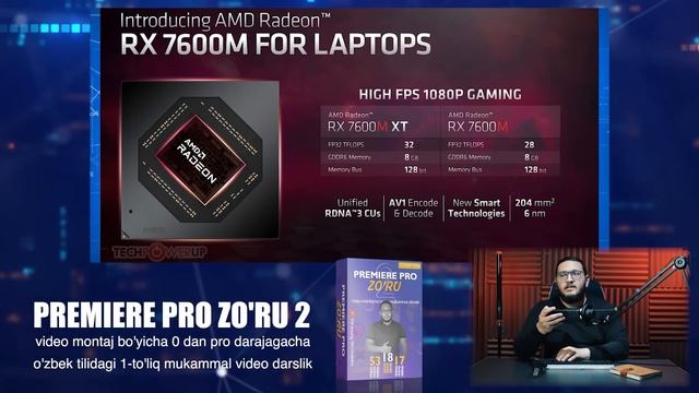 AMD taqdimoti CES 2023 yangi daxshat protsessorlar, yangi videokartalar video tahlil o'zbek tilida смотреть онлайн