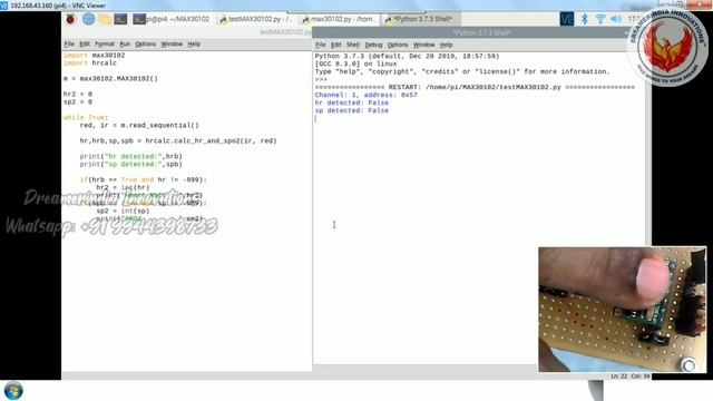 MAX30102 Pulse Oximetry and Pulse Rate Monitor with Raspberry Pi with Python Tkinter GUI смотреть онлайн