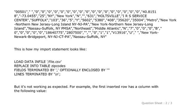 MySQL : How to escape commas inside CSV values when importing table to MySQL? смотреть онлайн